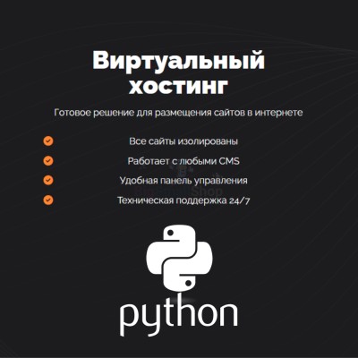 Хостинг для Python быстрый и недорогой - купить в Коптюге
